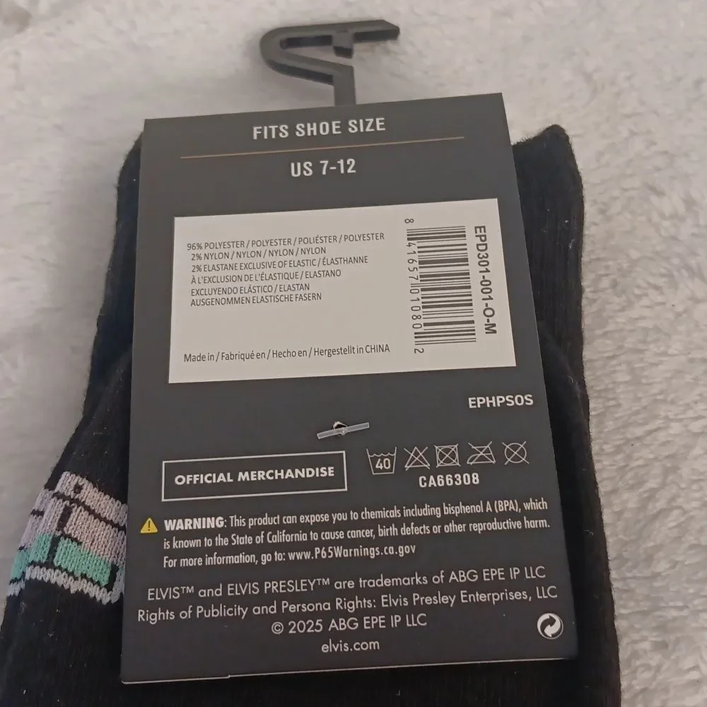 Elvis Signiture Black Socks